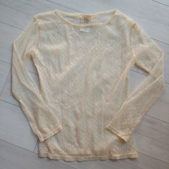 Persnickety Cream Sheer Swiss Dot Top - Picture 2 of 10